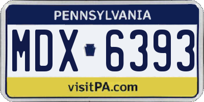 PA license plate MDX6393