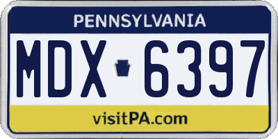 PA license plate MDX6397