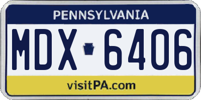PA license plate MDX6406