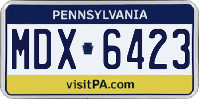 PA license plate MDX6423