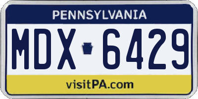 PA license plate MDX6429