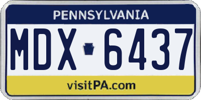 PA license plate MDX6437