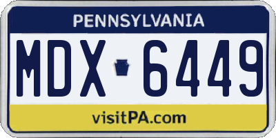 PA license plate MDX6449