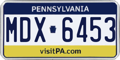 PA license plate MDX6453