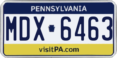 PA license plate MDX6463