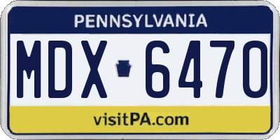 PA license plate MDX6470