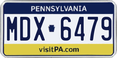 PA license plate MDX6479