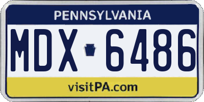 PA license plate MDX6486