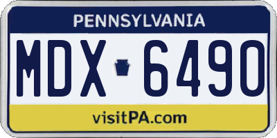 PA license plate MDX6490