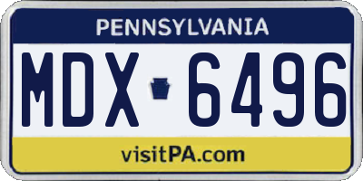 PA license plate MDX6496