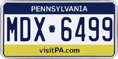 PA license plate MDX6499