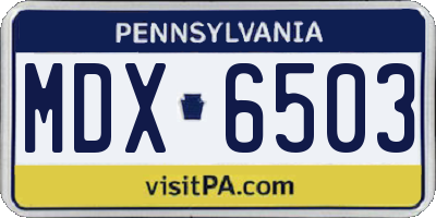 PA license plate MDX6503