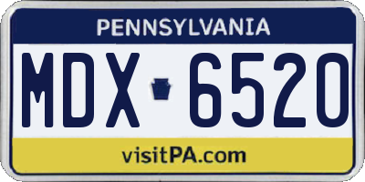 PA license plate MDX6520