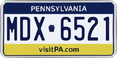 PA license plate MDX6521