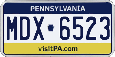 PA license plate MDX6523