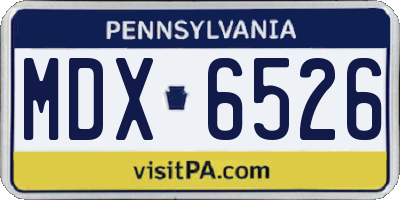PA license plate MDX6526