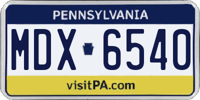PA license plate MDX6540