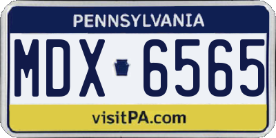 PA license plate MDX6565