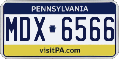 PA license plate MDX6566