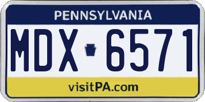 PA license plate MDX6571