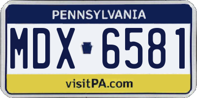 PA license plate MDX6581