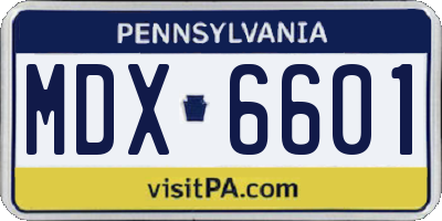PA license plate MDX6601