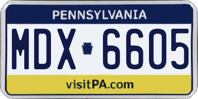 PA license plate MDX6605