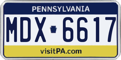 PA license plate MDX6617