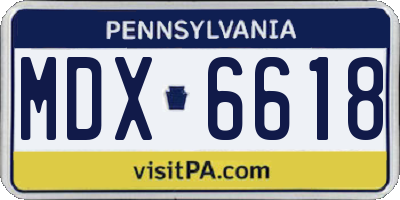 PA license plate MDX6618
