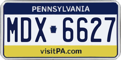 PA license plate MDX6627