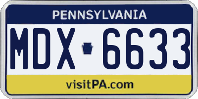 PA license plate MDX6633