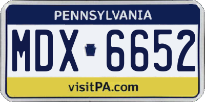 PA license plate MDX6652