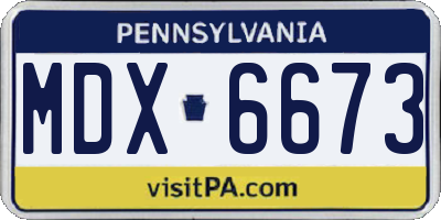 PA license plate MDX6673