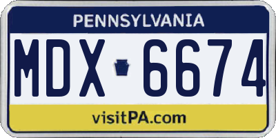 PA license plate MDX6674