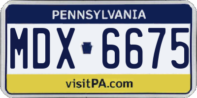PA license plate MDX6675