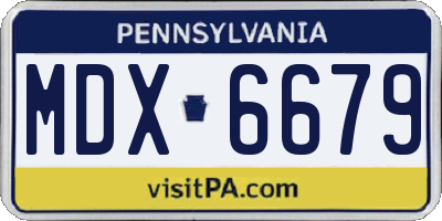 PA license plate MDX6679