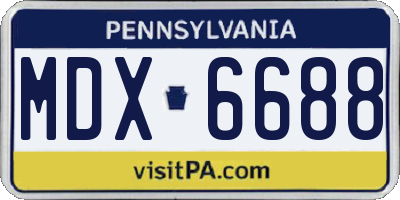 PA license plate MDX6688