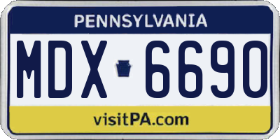 PA license plate MDX6690