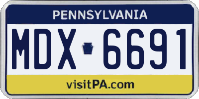 PA license plate MDX6691