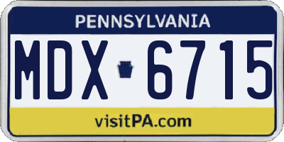 PA license plate MDX6715