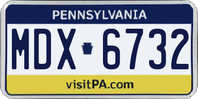 PA license plate MDX6732