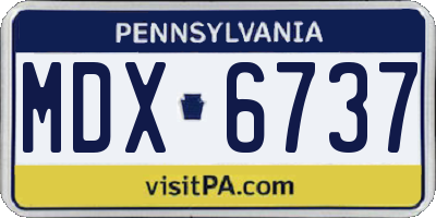 PA license plate MDX6737