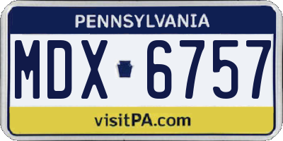 PA license plate MDX6757