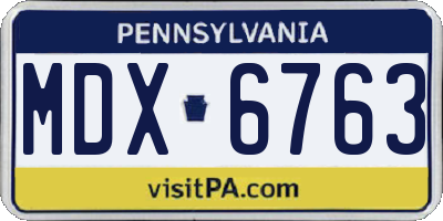 PA license plate MDX6763