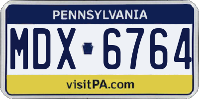 PA license plate MDX6764