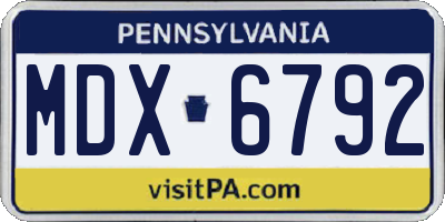 PA license plate MDX6792
