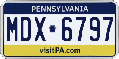 PA license plate MDX6797