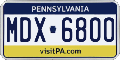 PA license plate MDX6800
