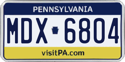 PA license plate MDX6804