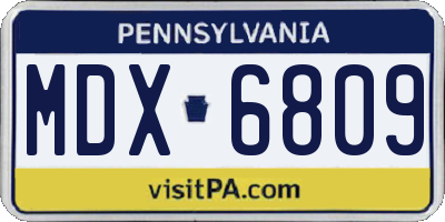 PA license plate MDX6809
